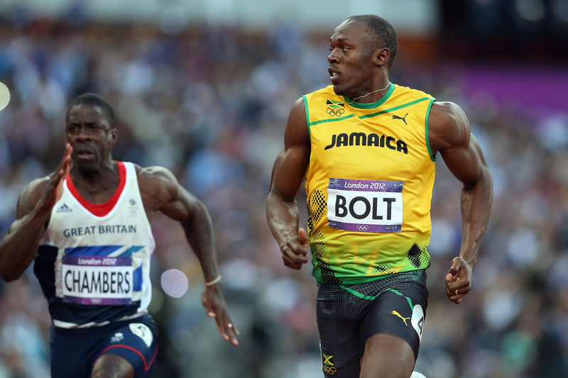 Illustration for article titled Photos Of Usain Bolt Looking Bored As He Blows Past The Best Runners In The World